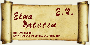 Elma Maletin vizit kartica